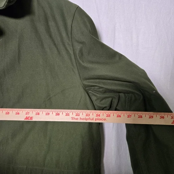 Vintage European NATO Army Green Heavy Coat Lined Removable Pile Fleece C48